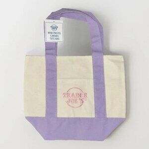 Trader Joe’s Pastel Purple Mini Canvas Tote – Limited Edition Easter 🐰🧺